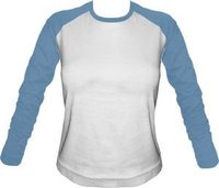 Longsleeve Damski biało-błękitny