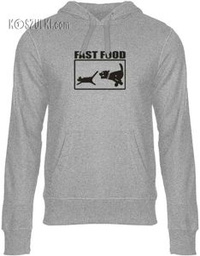 Bluza z kapturem FAST FOOD- SZARA
