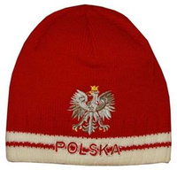 Czapka Polska Zimowa Orzeł Czerwona