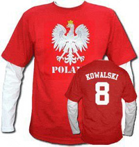 Bluza męska kibica przedłużony rękaw Orzeł Poland  Nazwisko i numer