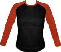 Longsleeve Damski czarny-cegła