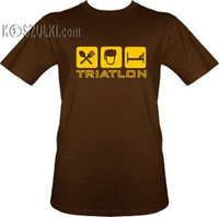 t-shirt Triatlon Brązowy