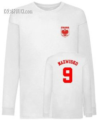 Koszulka dla dziecka z długim rękawem godło+ Nazwisko i numer