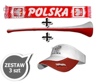 Zestaw kibica polska reprezentacji szalik daszek wuwuzela 33