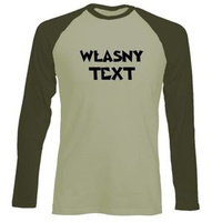 Longsleeve Męski dowolny tekst beżowo-khaki