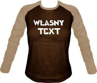 Longsleeve Damski dowolny tekst brązowo-beżowy
