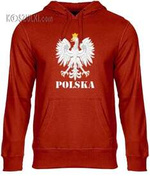 Bluza z kapturem Orzeł– Polska,czerwona