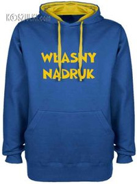 Bluza z własnym nadrukiem Kontrast Niebiesko-żółta z kapturem