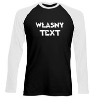 Longsleeve Męski dowolny tekst czarno-biały