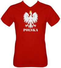 T-shirt v-Neck TV001 Orzeł Polska Czerwony
