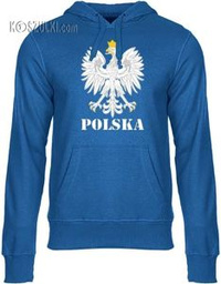 Bluza z kapturem Orzeł– Polska,niebieska