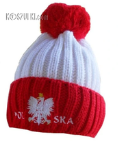 Czapka Polska zimowa kibica z pomponem reprezentacji Orzeł