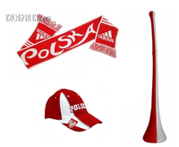 Zestaw Polska kibica reprezentacji wuwuzela szalik adidas czapka 31