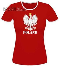 koszulka damska Kd108 Orzeł Poland- Czerwona