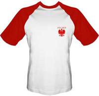 T-shirt Baseball TB007 Polska mały Orzeł Biały