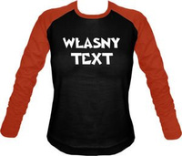 Longsleeve Damski dowolny tekst czarny-cegła