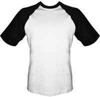 T-shirt Baseball biało-czarny