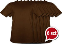 Pakiet 6 sztuk T-Shirt - BRĄZOWY