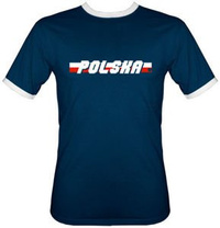 t-shirt 2K056 Polska napis Flaga Granatowy