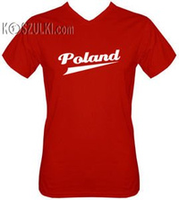 T-shirt v-Neck TV120 Poland Czerwony