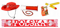 Zestaw kibica polska euro 2024 repezentacji szalik kapelusz trąbka 44