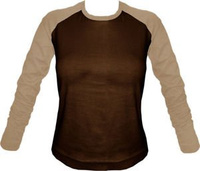 Longsleeve Damski brązowo-beżowy