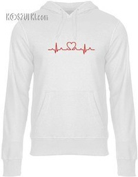 Bluza z kapturem EKG serce