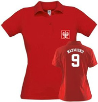 Koszulka Polska damska Polo z własnym nazwiskiem orzełkiem