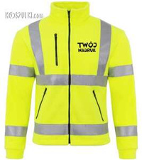 Polar bluza odblask FLUO 340  logo żółta z własnym nadruki pasy