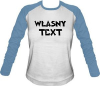 Longsleeve Damski dowolny tekst biało-niebieski