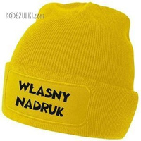 Czapka zimowa z Własnym nadrukiem  napisem gruba