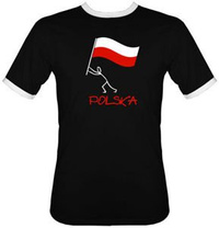 t-shirt 2K060 Polska Ludzik Czarny