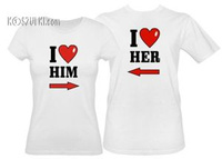Koszulki dla pary-Zestaw koszulka damska i t-shirt I Love