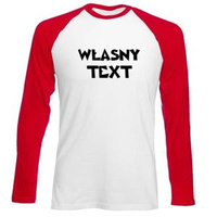 Longsleeve Męski dowolny tekst biało-czerwony