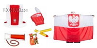 Zestaw Polska kibica euro 2024 reprezentacji cylinder flaga trabka farbki 9