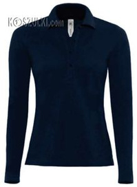 Koszulka Polo damska z dlugim rękawem  granatowa