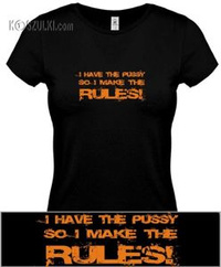 koszulka damska Pussy Rules!- CZARNA