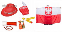 Zestaw Polska kibica euro 2024 reprezentacji czapka kapelusz flaga trabka 62