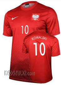 Oryginalna Koszulka Reprezentacji Polski Nike Euro2016 Home Czerwona Supporters Tee Nazwisko