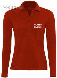Koszulka Polo dlugi rękaw Damska z własnym nadrukiem