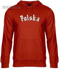 Bluza Polska reprezentacji kibica Gotyk z kapturem czerwona
