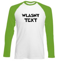Longsleeve Męski dowolny tekst biało-zielony