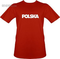 t-shirt T062 napis Polska Czerwony