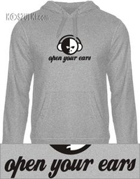 Bluza z kapturem Open your ears SZARA