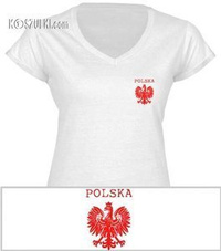 Koszulka damska V-neck mały orzeł