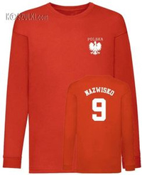 Koszulka dla dziecka z długim rękawem orzełek + Nazwisko i numer