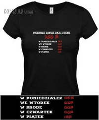 koszulka damska 100 procent w szkole- CZARNA