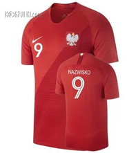 Oryginalna Koszulka Reprezentacji Polski NIKE MŚ 2018 Away Stadium Czerwona Nazwisko