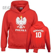 Bluza z kapturem Orzeł Polska Nazwisko i numer