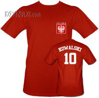 t-shirt Polska+ Nazwisko i numer Czerwony
